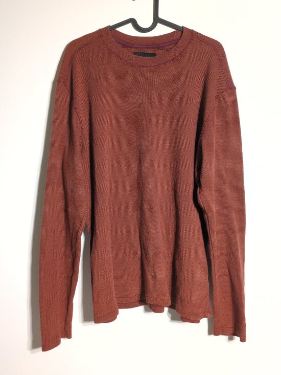 Bonobos Other - Bonobos Mens Large Cotton Long Sleeve Shirt Sweater Waffle Knit Orange Copper